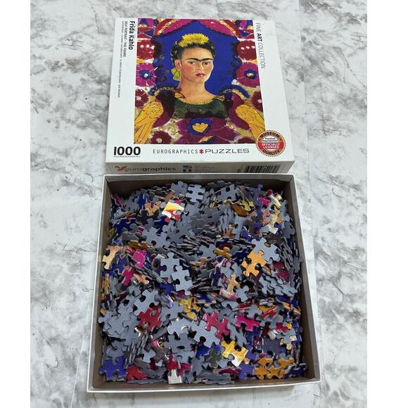 Frida Kahlo EuroGraphics Self Portrait The Frame 1000 Piece Puzzle Fine Art Coll - Picture 2 of 7
